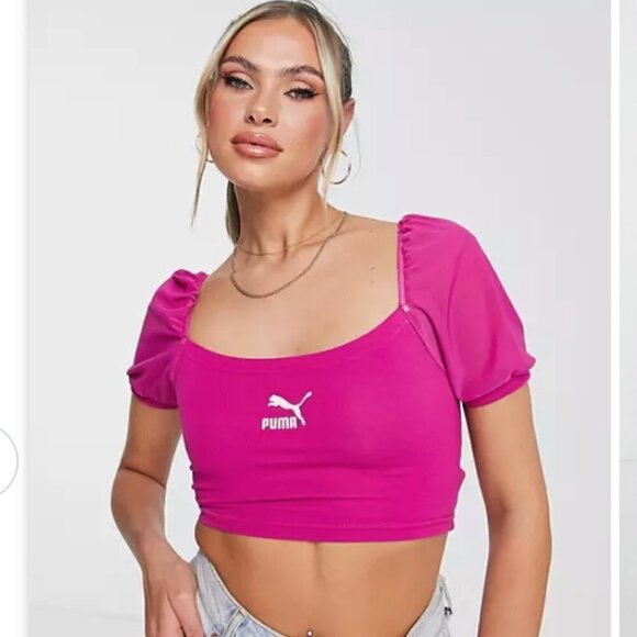 NEW Puma Pink crop top sz S - Picture 1 of 4